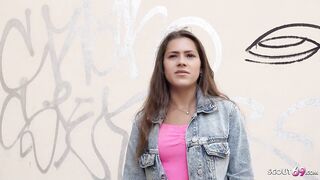 GERMAN SCOUT - Cute Shy Teen Serina Gomez Picked Up and Drilled at Model Job