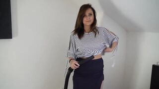German woman loves her vacuum cleaner and has mad orgasm