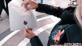 (full sc.) golden-haired german matures waits for shlong at square