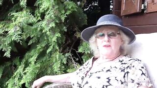 AuntJudys - 66yo Hirsute Mature GILF Mrs. Claire Sucks Your Dong in the Garden (POV)