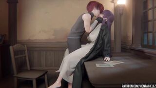 Frieren Beyond Tour's Stark creampied in Fern's virgin snatch