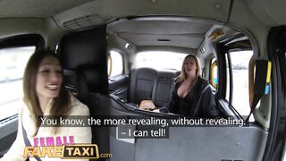 Female Fake Taxi Big tits barmaid gets lesbian tribbing and masturbation