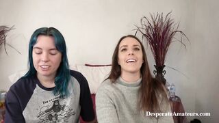 Casting Despairing Amateurs Alisha Olivia and Milo getting their taut twats pounded hard