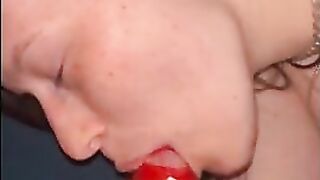 Disabled girlfriend stays sucking my shlong and getting fbutt slamed