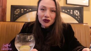 Cheating wife fucks employee in pub shitter while husband waits outside and gets a surprise load all over her face