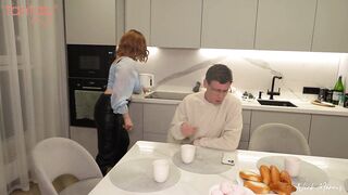 Family Friend's Stepmom and Stepdaughter Baby Doll Help Stepson with Butt Tantaly