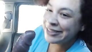 Getting Sum Head n the Car during the time that her Husband is Expecting