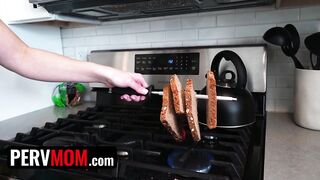 Perv Mom - Step Mama Is Upset About Burning Dinner & Gets Cheered Up By Step Son's Big Boner