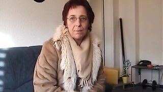 A lascivious German granny lovely a cock with her pussy and mouth in POV