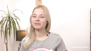 Ersties - Hot Golden-haired From Ukraine Fingers Her Shaved Vagina