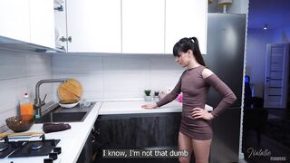 Sexually excited Stepmom-Facesitting lessons.Stepson,help me in the kitchen