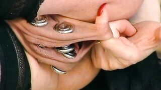 OP - Pregnant piercing queen with real monster snatch and butt