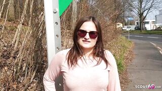 German Big Melons Teen Holly Banks Seduce to Bang at Bus Stop