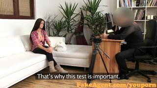 FakeAgent Astounding natural boobs amateur drilled in casting