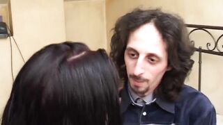 Gorgeous brunette milf ready in lingerie and pantyhose to be penetrated by eager lover in hot anal