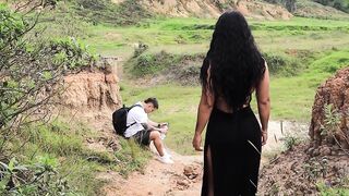 Excited desert goddess-floozy stalks a lost boy until she bangs him - ALEJANDRA PALACIOS