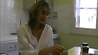 Amateur French couple in 3some anal banging with Papy Voyeur