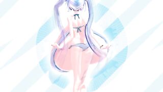 [CG MMD] Hatsune Miku Breast Expansion Dance From Behind by Silo9