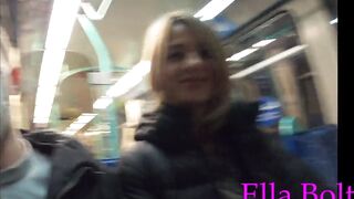 Stroking a Stranger in London Public Educate . Real Risky Amateur Outdoor Handjob by ELLA BOLT