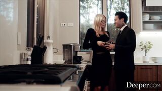 Golden-Haired playgirl riley steele dominated by inked guy