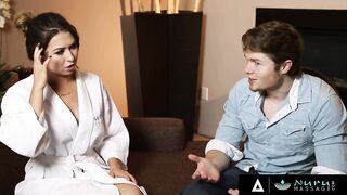 NURU MASSAGE - New Masseuse Melissa Moore Is Stuck Giving A Sexy Nuru Massage To Her Step-cousin