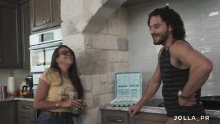 My stepbrother helps me stretch my booty for my first anal