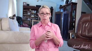 AuntJudys - Your Hirsute Snatch MILF Step-Aunt Liz Lets YOU Cum in Her Mouth (POV)