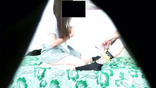 two Young Students Fucking in Hidden Camera!! Little Mexican Student Girl After Homework! Schoolmate Convinced Her!! Oral-sex joy and Doggy Style!! Cute Boobs From Little Latin Playgirl Young Angel!