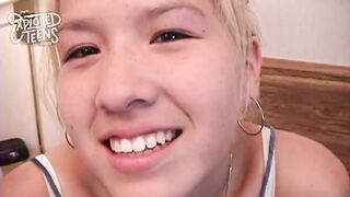 Blonde 18 y.o. teen's close-up casting