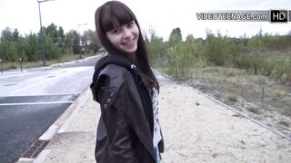 18 year cute brunette first anal porn casting