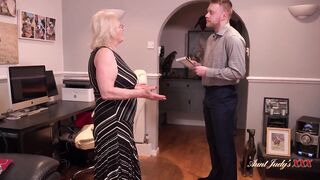 AuntJudysXXX - Horny GILF Mrs. Claire Screws the Debt Collector