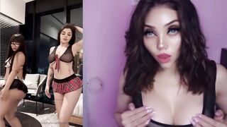 Karely Ruiz banging with her friend Robertita