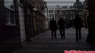 Real Dutch prostitute satisfying tourist schlong