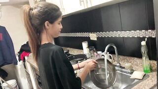 Young stepsister is doing grooming, lewd stepsister gives me her rich pussy.