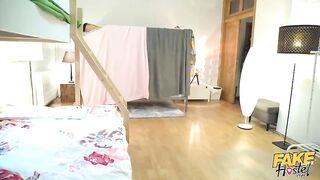 Pakistani chick is having a threesome in the hostel with a couple this sweetheart has just met there