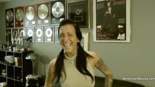 British chav Chantelle Fox licking granddads darksome gap