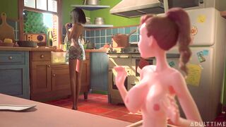 3DGSPOT Petite Trans Fucks With Giant Busty Trans 3D CARTOON PORN