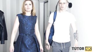 TUTOR4K. Woman had been a bad math coach and pussyfuck is her fucked