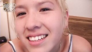 5'11 Golden-haired Teen Rubs her Twat on a Thick Cock