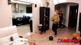 Treason! Talking to Husband on the Phone with Jizz on her Face