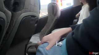Public Cock Flashing - Risky Handjob in Public Bus Full of People Cum by Hand
