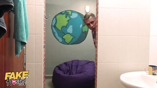 Fake Hostel Halloween Big Booty Lalin Beauty Teen 3-Some Sloppy Fellatio Job with Big Melons Orgasms