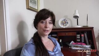 AuntJudysXXX - Hawt MILF Boss Lady Asha Sucks Your Rod at the Office (POV)