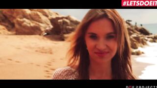 DoeProjects - Girl Piaff Hot Czech Exhibitionist Sensual Blow job Fun on Public Beach - LETSDOEIT