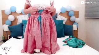 A German Pornstar, Dirty Tina Plays with her Vagina using Sex Toys and Wearing an Oktoberfest Dirndl