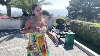 Stepmom banged her stepson on a nudist beach, constantly looking back