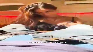 Poonam Pandey is displaying her big melons on web camera and touching herself in a hot way