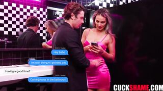 Cuck hubby watching wife fuck stranger in public latrine