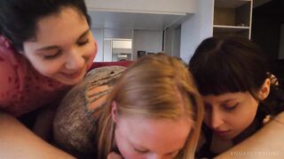 EnMarcheNoire + Marie Hardon Part I. 3 Cum Buckets get High on 1 Schlong - Blow job Harem