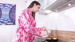 Busty Lovers hardcore kitchen sex with Sofia Lee fucked balls deep by hubby